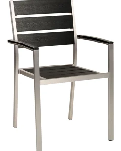 Conjunto De 6 Cadeiras De Jardim Pretas Vernio