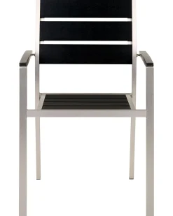 Conjunto De 6 Cadeiras De Jardim Pretas Vernio