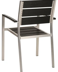 Conjunto De 6 Cadeiras De Jardim Pretas Vernio