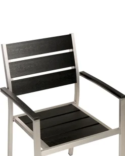 Conjunto De 6 Cadeiras De Jardim Pretas Vernio