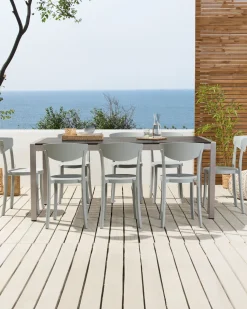 Conjunto De 8 Cadeiras De Jantar Cinzentas Claras Vieste