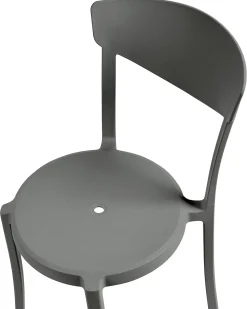 Conjunto De 8 Cadeiras De Jantar Cinzentas Escuras Vieste