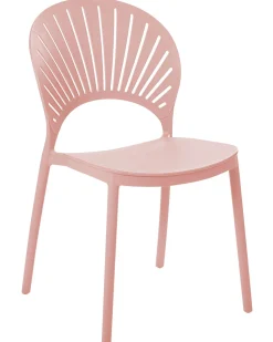 Conjunto De 4 Cadeiras De Jantar Em Plastico Rosa Ostia