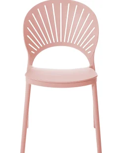 Conjunto De 4 Cadeiras De Jantar Em Plastico Rosa Ostia