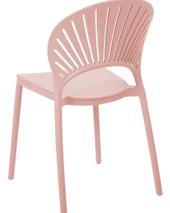 Conjunto De 4 Cadeiras De Jantar Em Plastico Rosa Ostia