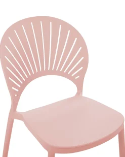Conjunto De 4 Cadeiras De Jantar Em Plastico Rosa Ostia