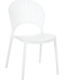 Conjunto De 4 Cadeiras De Jantar Em Plastico Branco Ostia