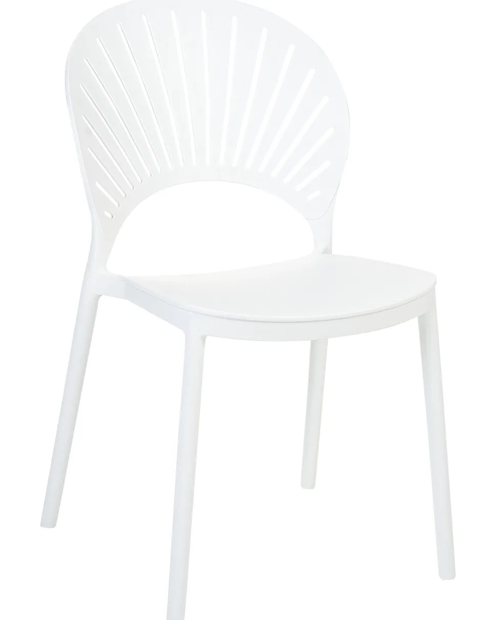 Conjunto De 4 Cadeiras De Jantar Em Plastico Branco Ostia