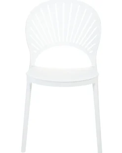 Conjunto De 4 Cadeiras De Jantar Em Plastico Branco Ostia