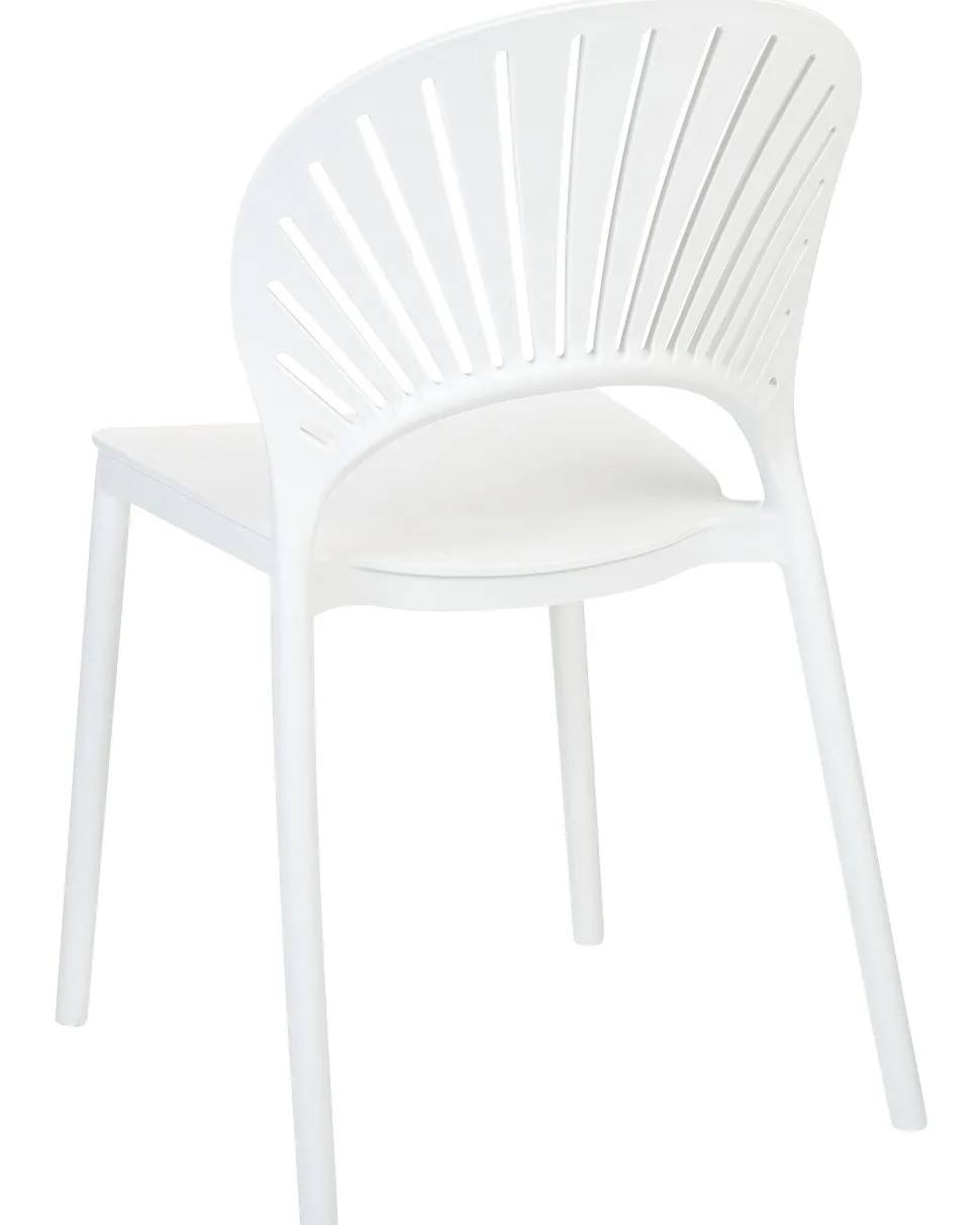 Conjunto De 4 Cadeiras De Jantar Em Plastico Branco Ostia