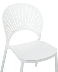 Conjunto De 4 Cadeiras De Jantar Em Plastico Branco Ostia