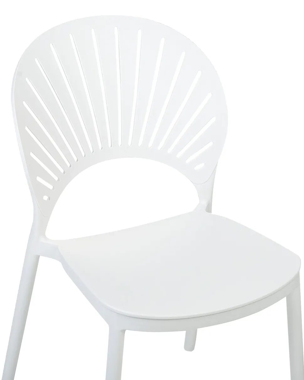 Conjunto De 4 Cadeiras De Jantar Em Plastico Branco Ostia