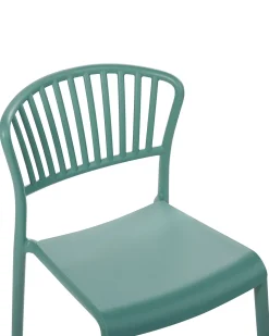 Conjunto De 4 Cadeiras De Jantar Em Plastico Verde Menta Gela