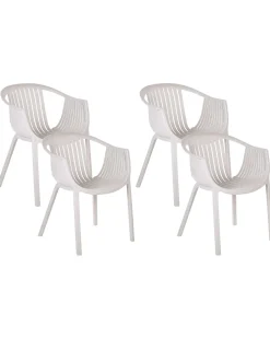 Conjunto De 4 Cadeiras De Jardim Creme Napoli