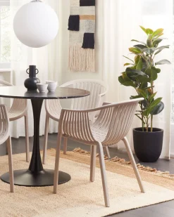 Conjunto De 4 Cadeiras De Jardim Creme Napoli