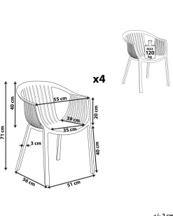 Conjunto De 4 Cadeiras De Jardim Creme Napoli