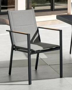 Conjunto De 4 Cadeiras De Jardim Pretas Busseto