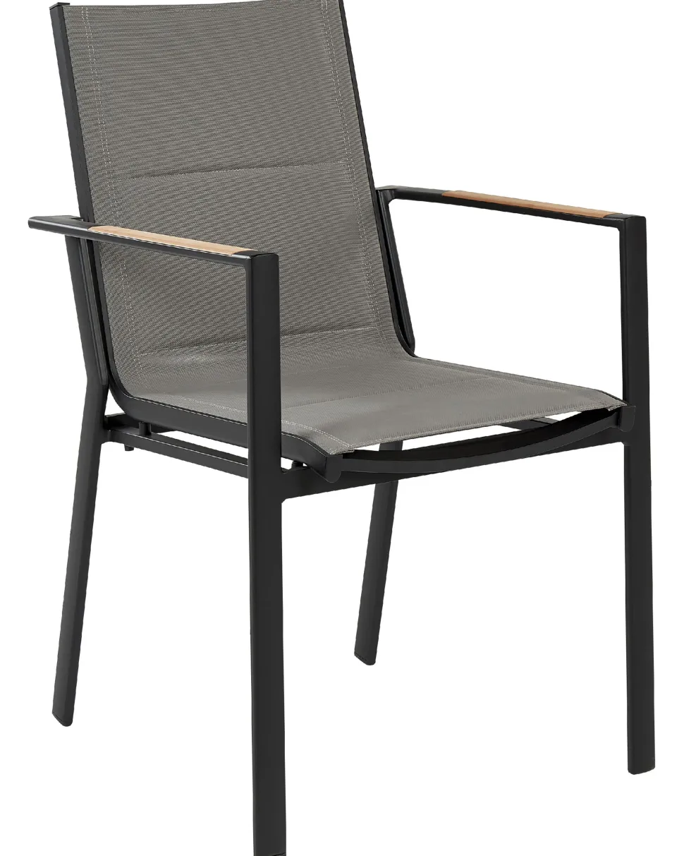 Conjunto De 4 Cadeiras De Jardim Pretas Busseto