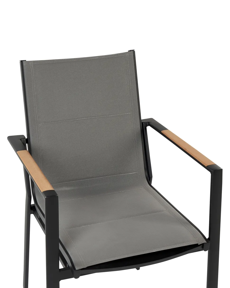 Conjunto De 4 Cadeiras De Jardim Pretas Busseto