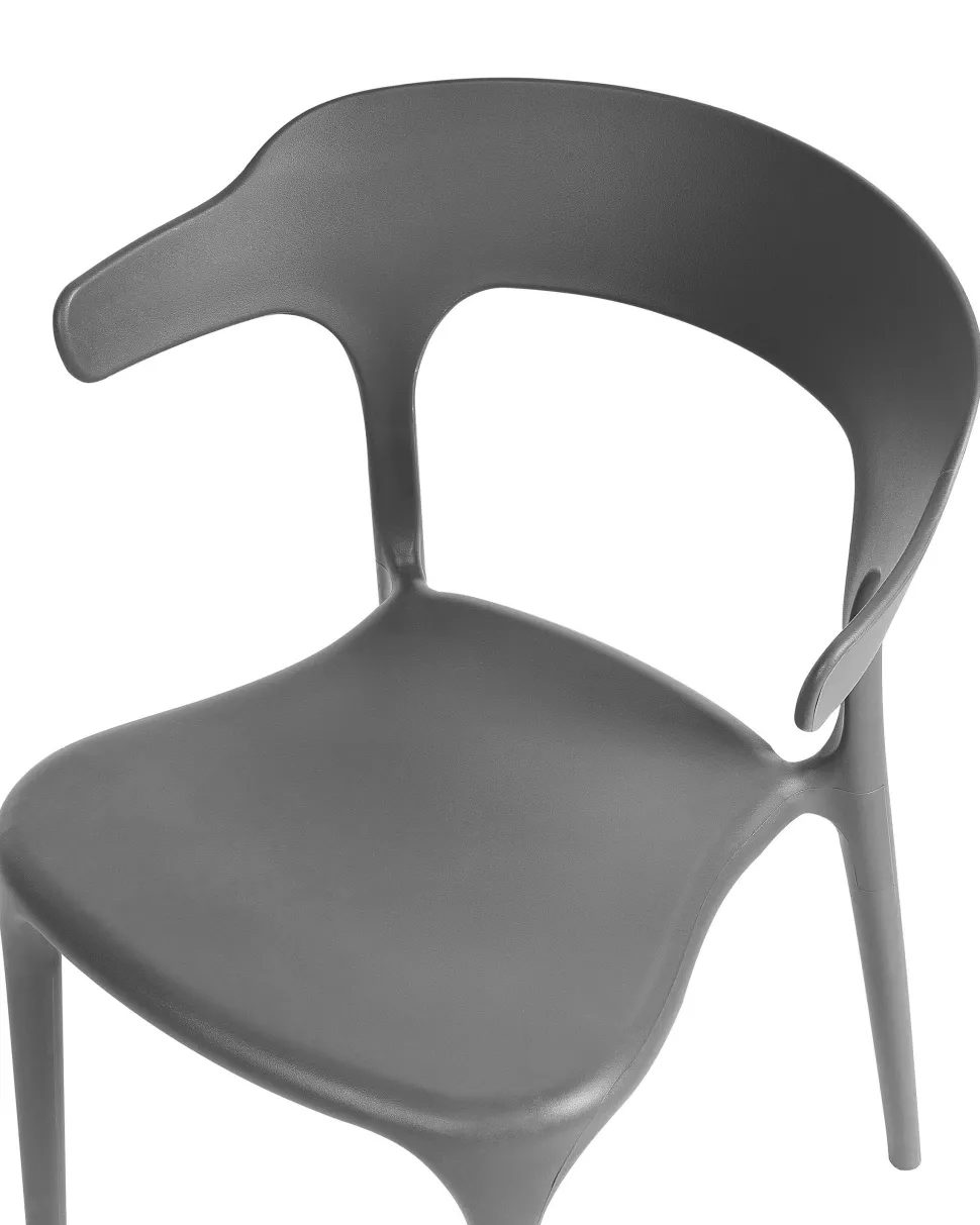 Conjunto De 8 Cadeiras De Jantar Cinzentas Escuras Gubbio