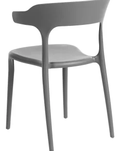 Conjunto De 8 Cadeiras De Jantar Cinzentas Escuras Gubbio