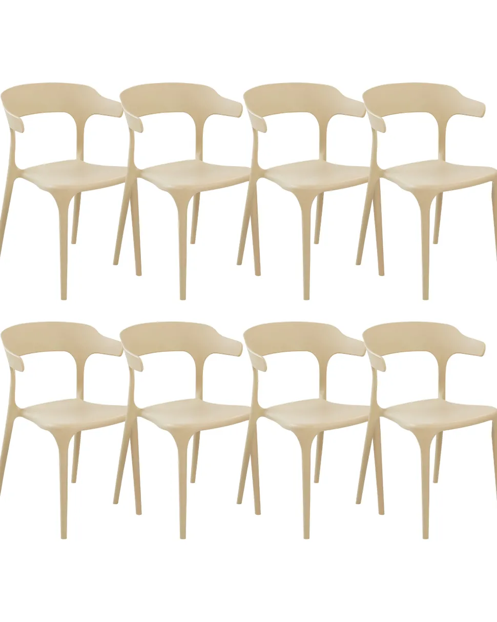 Conjunto De 8 Cadeiras De Jantar Cremes Gubbio
