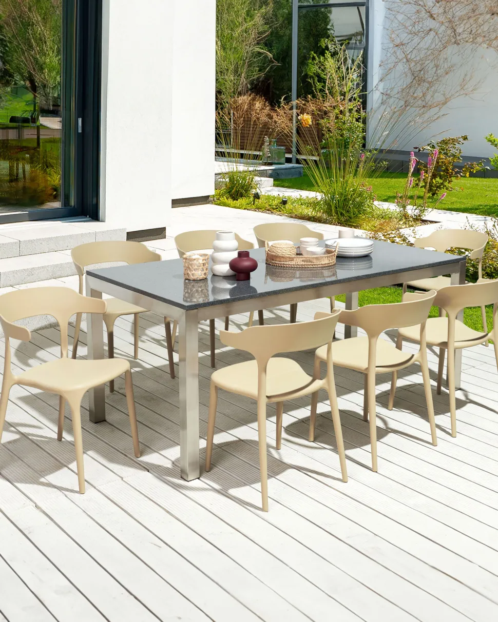 Conjunto De 8 Cadeiras De Jantar Cremes Gubbio