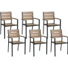 Conjunto De 6 Cadeiras De Jardim Castanhas Claras E Pretas Vernio