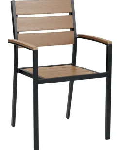 Conjunto De 6 Cadeiras De Jardim Castanhas Claras E Pretas Vernio