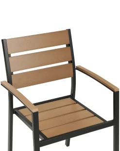 Conjunto De 6 Cadeiras De Jardim Castanhas Claras E Pretas Vernio