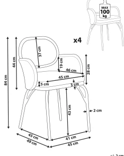 Conjunto De 4 Cadeiras De Jardim Em Rattan Cor Natural Com Almofadas Pratello