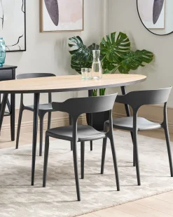 Conjunto De 4 Cadeiras De Jantar Cinzentas Escuras Gubbio