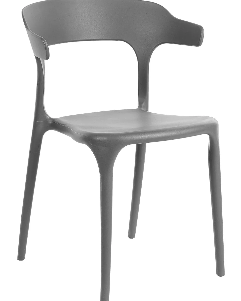 Conjunto De 4 Cadeiras De Jantar Cinzentas Escuras Gubbio