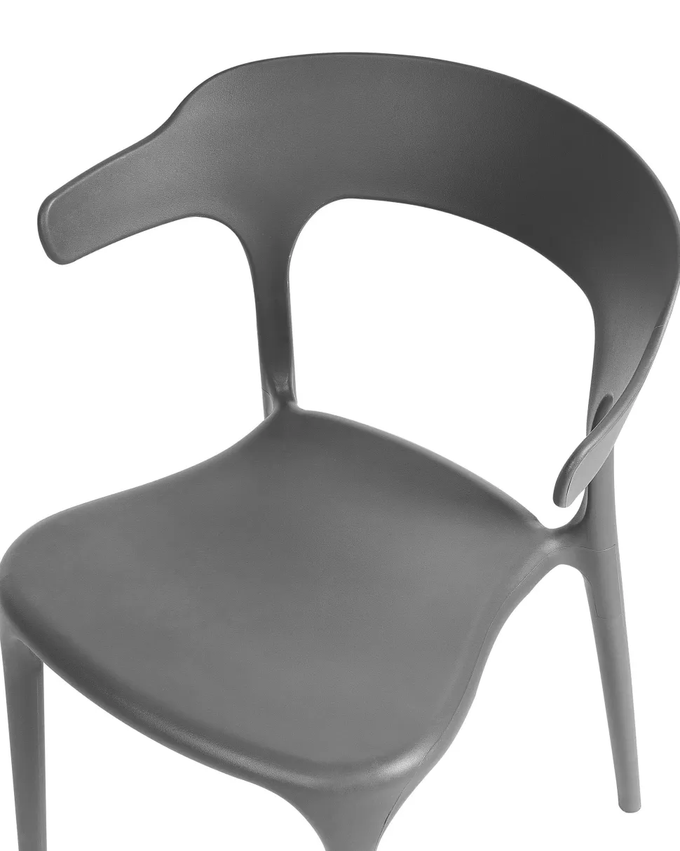 Conjunto De 4 Cadeiras De Jantar Cinzentas Escuras Gubbio