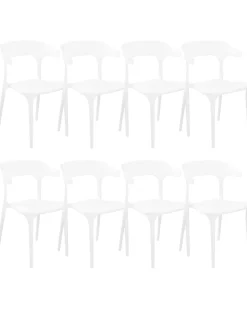 Conjunto De 8 Cadeiras De Jantar Brancas Gubbio