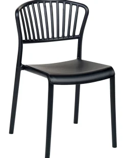 Conjunto De 4 Cadeiras De Jantar Em Plastico Preto Gela