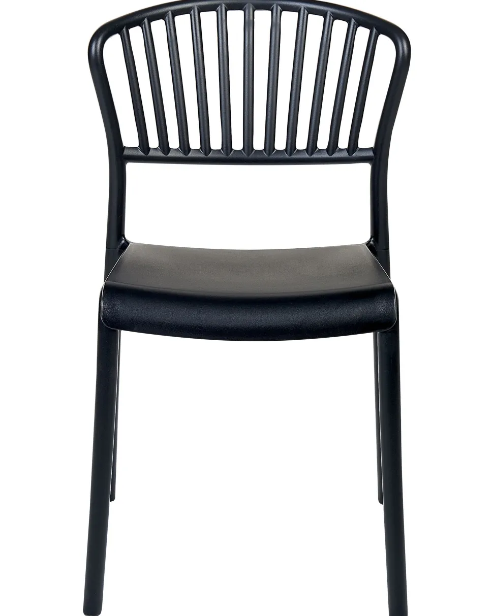 Conjunto De 4 Cadeiras De Jantar Em Plastico Preto Gela