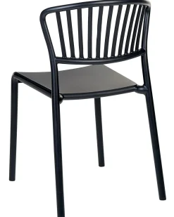 Conjunto De 4 Cadeiras De Jantar Em Plastico Preto Gela