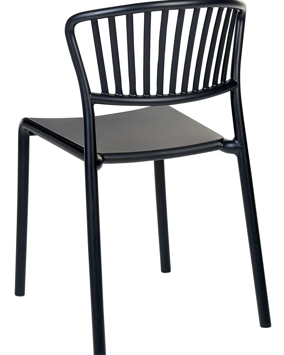 Conjunto De 4 Cadeiras De Jantar Em Plastico Preto Gela