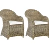 Conjunto De 2 Cadeiras De Jardim Em Rattan Cor Natural Susua