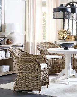 Conjunto De 2 Cadeiras De Jardim Em Rattan Cor Natural Susua