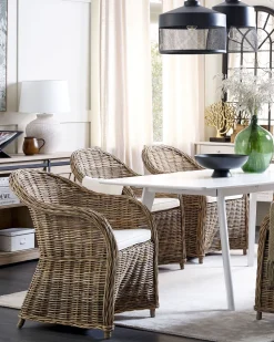 Conjunto De 2 Cadeiras De Jardim Em Rattan Cor Natural Susua