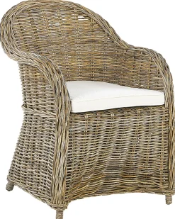 Conjunto De 2 Cadeiras De Jardim Em Rattan Cor Natural Susua