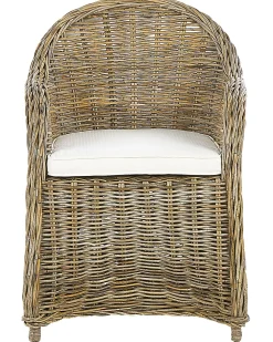 Conjunto De 2 Cadeiras De Jardim Em Rattan Cor Natural Susua