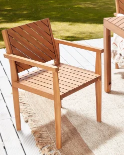 Conjunto De 4 Cadeiras De Jardim Em Madeira De Acacia Clara Baratti