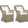 Conjunto De 2 Cadeiras De Jardim Rattan Cor Natural Maros