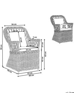 Conjunto De 2 Cadeiras De Jardim Rattan Cor Natural Maros