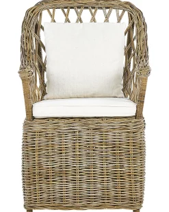 Conjunto De 2 Cadeiras De Jardim Rattan Cor Natural Maros