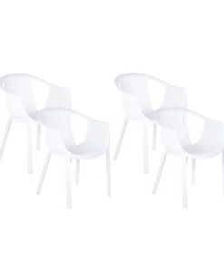 Conjunto De 4 Cadeiras De Jardim Brancas Napoli