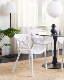 Conjunto De 4 Cadeiras De Jardim Brancas Napoli